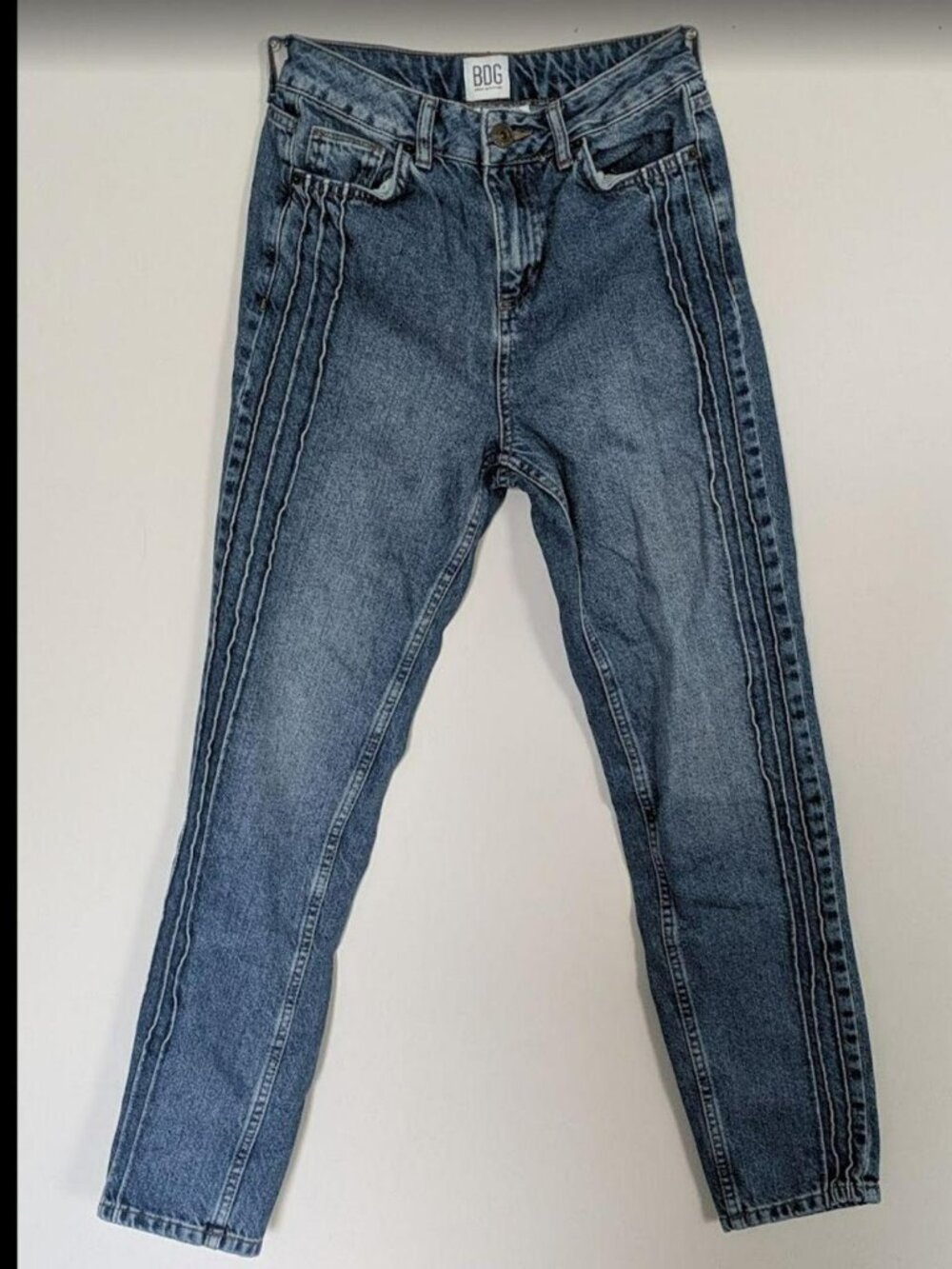 BDG Women's Blue Mom Jeans size 25 straight leg embellished down side